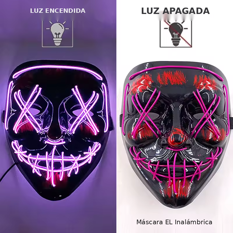 Máscara de Purga LED Neón — Halloween