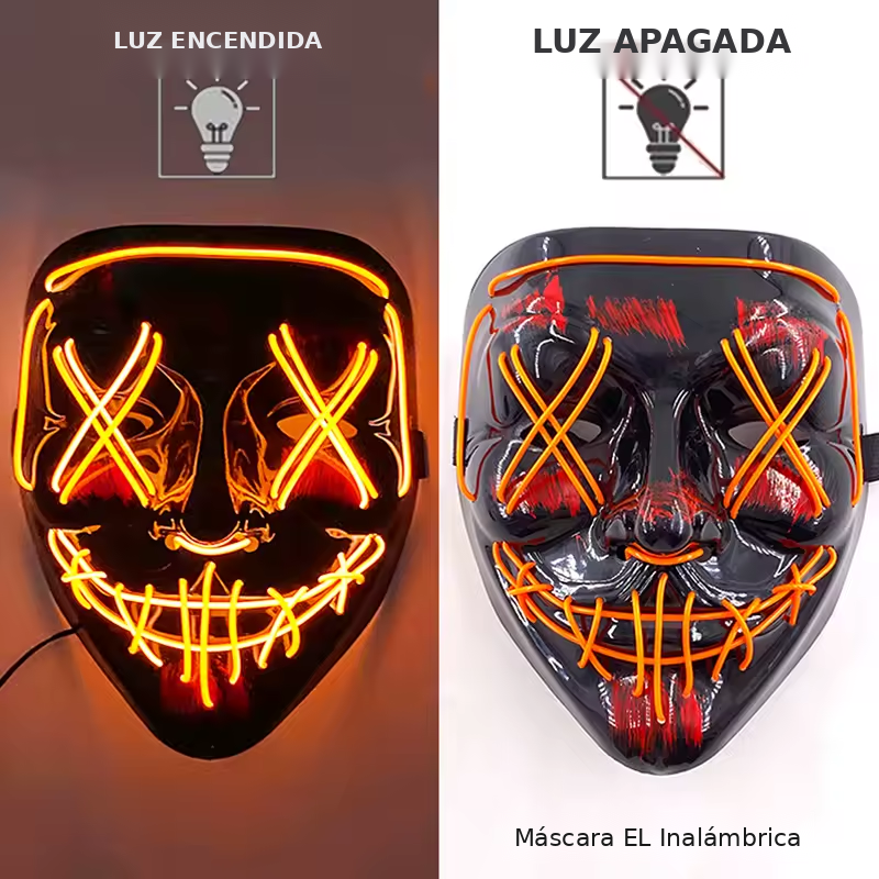 Máscara de Purga LED Neón — Halloween