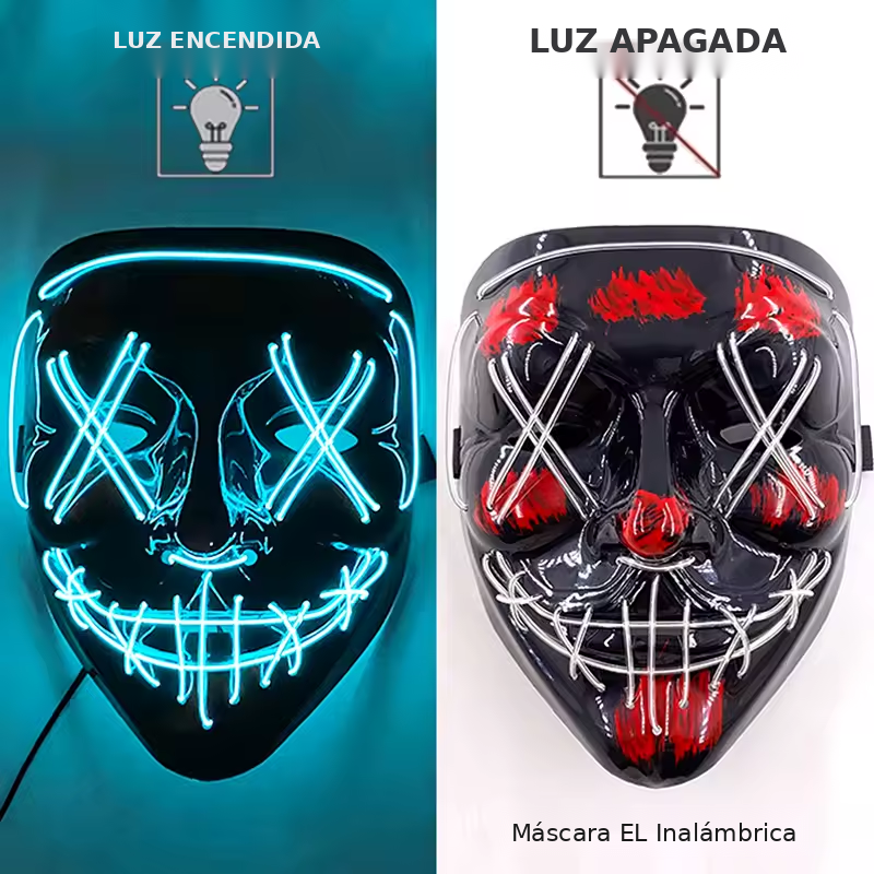 Máscara de Purga LED Neón — Halloween